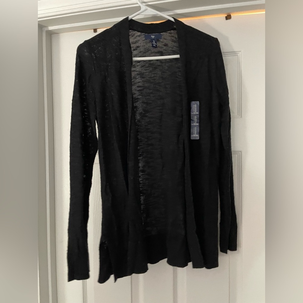 Gap factory lightweight open cardigan black